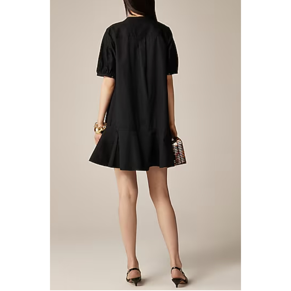 J Crew Delilah Dress L Black NWT Ruffle CJ492 J.Crew Popover Travel Resort - Picture 2 of 5